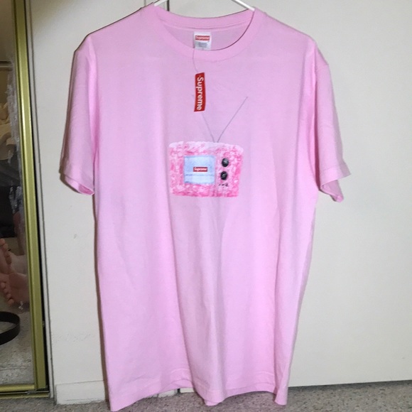 supreme tv tee pink